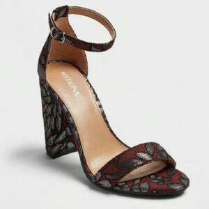 MERONA LULU FLORAL EMBROIDERED BLOCK HEEL SANDAL